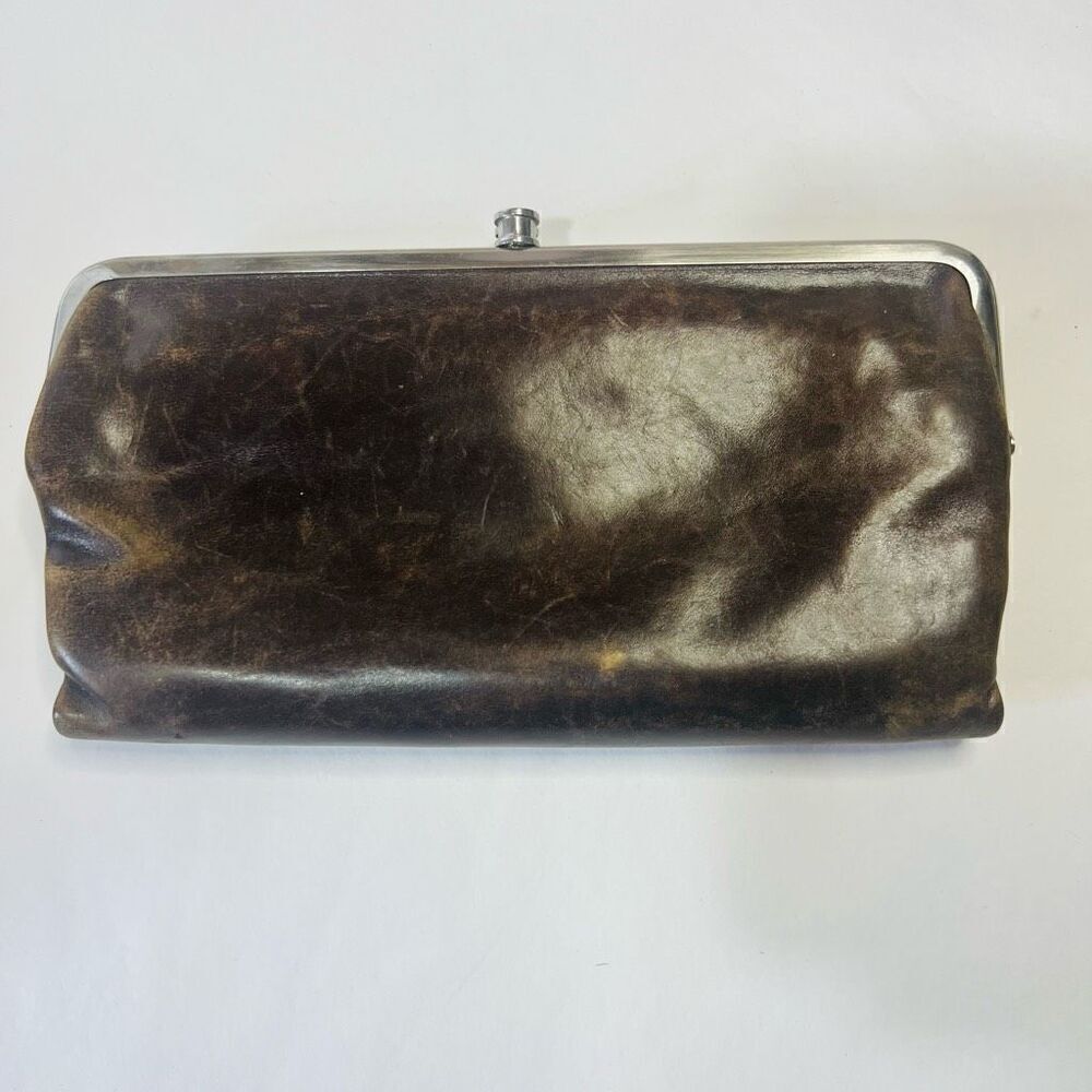Hobo Brown Leather Large Wallet Coin Card